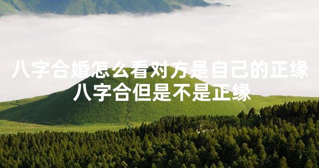 八字合婚怎么看对方是自己的正缘 八字合但是不是正缘